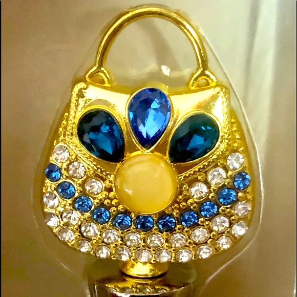 MODERN EXPRESSION Wine Bottle Stopper Gold Tone/Rhinestone Purse - NIB - NWT - Picture 2 of 6